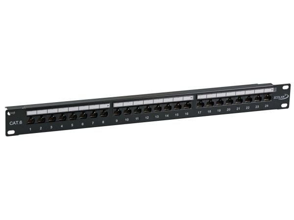 ECOLAN® Patchpanel Cat.6UTP 48,30 cm (19")/1U 24xRJ45 svart (11324126)