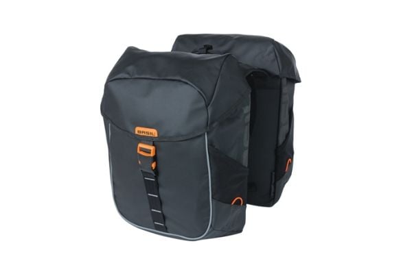 Basil Miles Tarpaulin, Bakre, Sykkelveske, Presenning, Sort, Oransje, 34 l, 10 kg