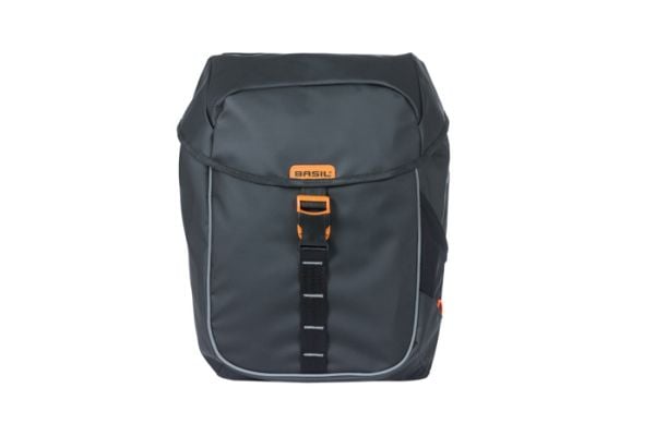 Basil Miles Tarpaulin, Bakre, Sykkelveske, Presenning, Sort, Oransje, 34 l, 10 kg