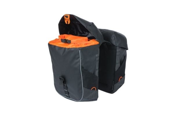 Basil Miles Tarpaulin, Bakre, Sykkelveske, Presenning, Sort, Oransje, 34 l, 10 kg