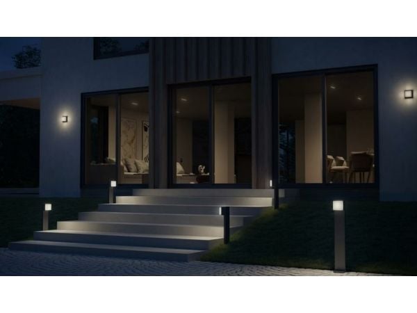 STEINEL L 845 SC, Väggbelysning för utomhusbruk, Antracit, Gjuten aluminium, Plast, IP44, Entré, Fasad, Trädgårdsgång, I
