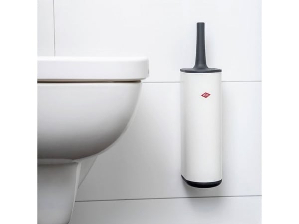 Wesco 315106-74, Toalettbørste og holder, Grå, Hvit, Stål, Plast, Rustfritt stål, Silikon, 135 mm
