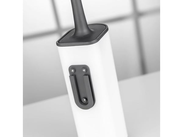 Wesco 315106-74, Toalettbørste og holder, Grå, Hvit, Stål, Plast, Rustfritt stål, Silikon, 135 mm
