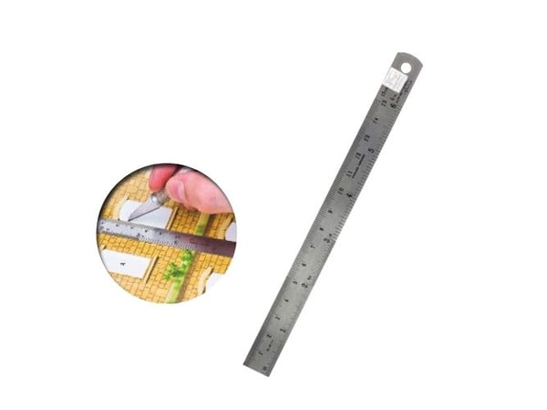Vallejo Steel Rule, bordlinjal, stål, stål, 150 mm, 1 stk