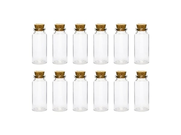 PartyDeco glasflaskor med kork för konfetti, dekoration