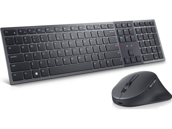 Dell Premier KM900 - Tastatur- og mussett - samarbeid - bakbelysning - trådløs - 2.4 GHz, Bluetooth 5.1 - QWERTY - Pan Nordic - grafitt - med 3 yea...