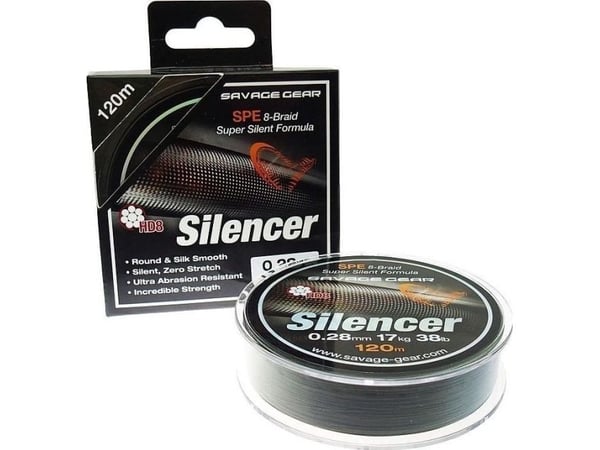 Savage Gear HD8 Silencer flette line 120 m 0,40 mm 80 lbs 36,3 kg grønn (55297)