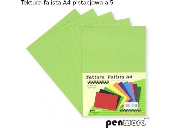 Penword bølgepapir A4, 5 ark – pistasje