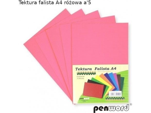 Penword korrugert papp PENWORD A4 5 ark - rosa Penword TARGI