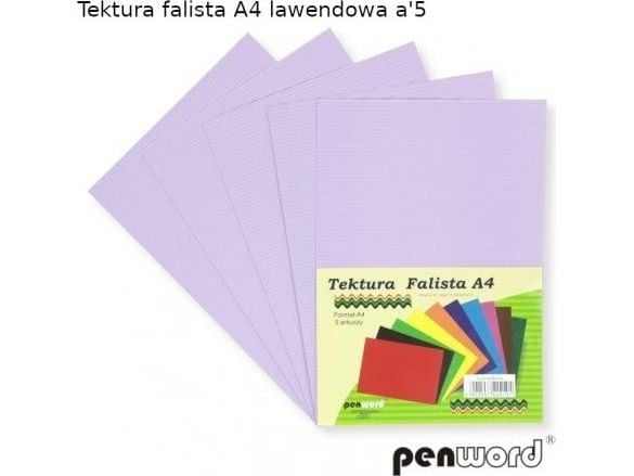 Penword bølgepapp A4 - 5 ark. lavendel