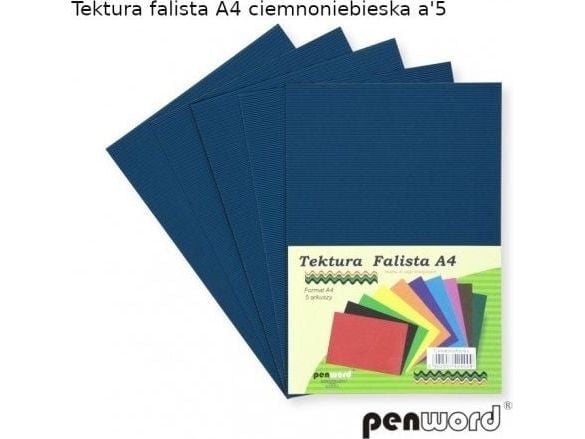 Penword bølge-/papp A4 5 ark - mørk blå (TARGI)