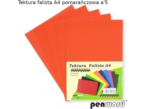 PENWORD bølgepapp A4 5 ark – oransje
