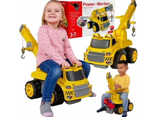 BIG Power Worker Maxi Crane, Kranbil, 3 år, Gult