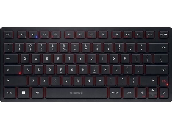 CHERRY KW 9200 MINI - Tastatur - trådløs - 2.4 GHz, Bluetooth 5.0 - QWERTY - Europa - tastsvitsj: CHERRY SX - svart