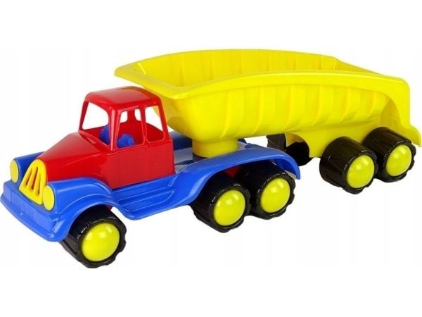 Hemar Iso kuorma-auto puoliperävaunun kanssa 45cm Keltainen Hemar Iso kuorma-auto puoliperävaunun kanssa 45cm Keltainen