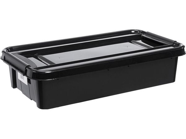 Plast Team ProBox Recycle plastbeholder med lokk til seng (PlastTeam) QR 31L svart Plast Team ProBox Recycle plastbeholder med lokk til seng (PlastTeam) QR 31L svart