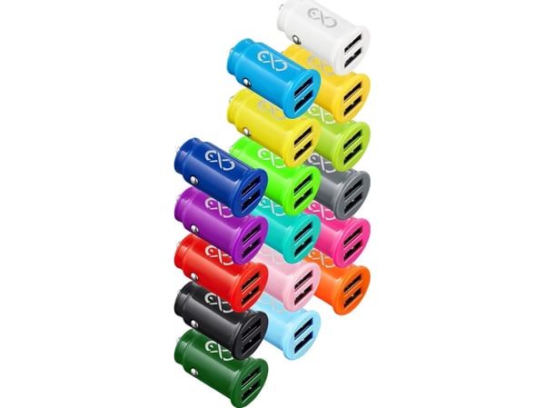 Orno EXC Mobillader SØT billader, 2xUSB, 12W, bland farge