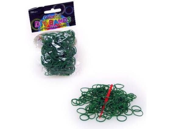 Hipo gummisnoddar mörkgröna för armband, 250 st (620079)