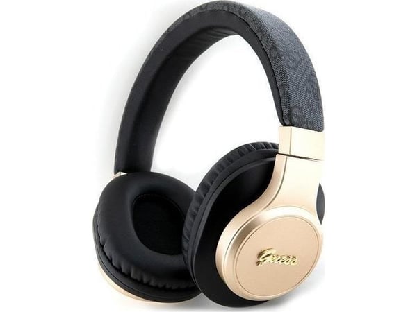 Guess-hodetelefoner Guess on-ear Bluetooth-hodetelefoner GUBH604GEMK sort 4G PU-skinn med skriftmetalllogo Guess-hodetelefoner Guess on-ear Bluetooth-hodetelefoner GUBH604GEMK sort 4G PU-skinn med skriftmetalllogo