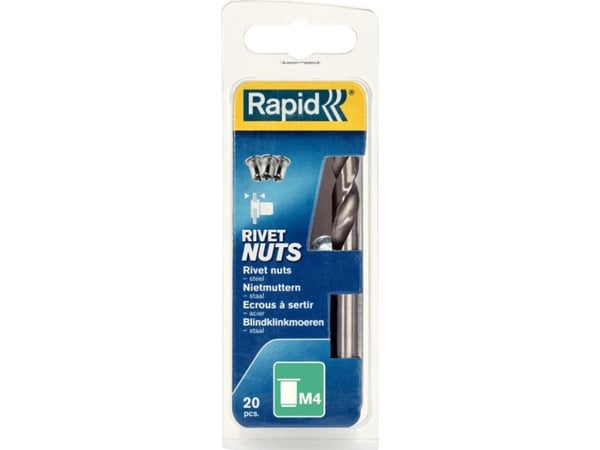 Rapid 5000671, Niittimutteri, Terästä, Valkoinen, M4, RP110, 35 mm