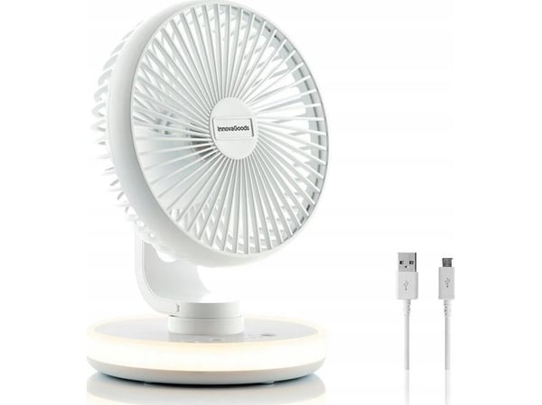 InnovaGoods laddningsbar bordsfläkt med LED FanLed