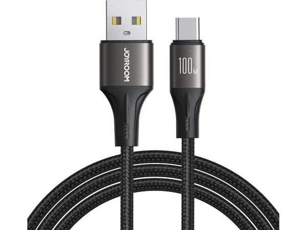 Joyroom Cable Light-Speed Series USB-A - USB-C rask overføring 100W 1,2m svart Kabel Light-Speed Series USB-A - USB-C hurtigoverføring 100W 1,2m svart