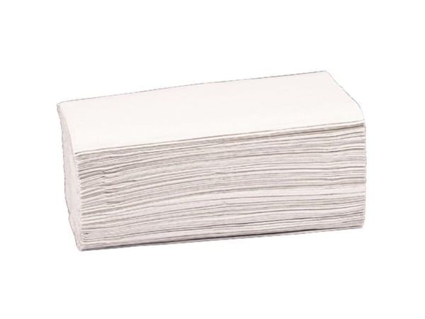 Håndklædeark, ABENA Care-Ness Classic, 2-lags, V-fold, 22x22,5cm, 11,2 cm, hvid - (20 stk.)