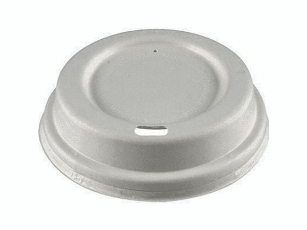 Låg t/kaffebæger 8oz bagasse hvid 1000stk/kar