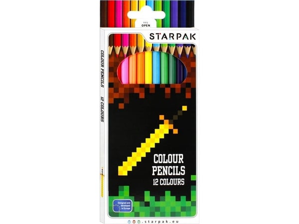 Starpak Skolpennor kritor 12 st pixel