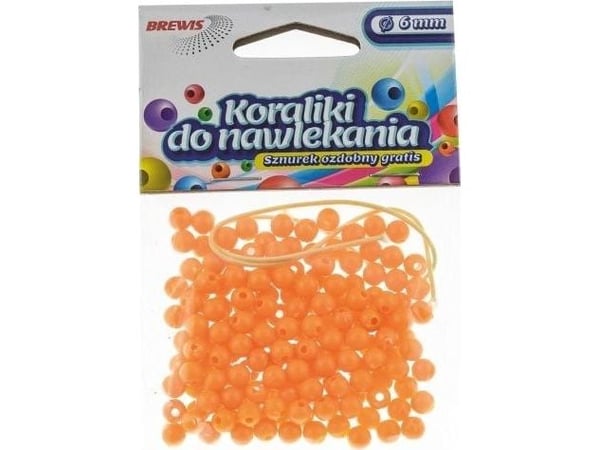 BREWIS perler til snøring BREWIS 6mm K6-4 oransje