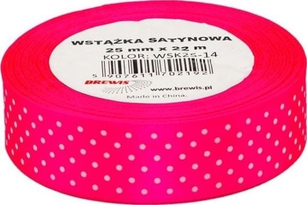 BREWIS satengbånd med prikker 25 mm WSK25-14