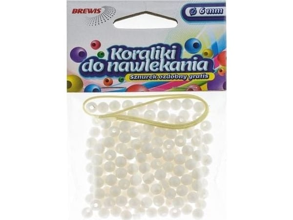 BREWIS perler til snøring BREWIS 6 mm K6-1 hvit Brewis