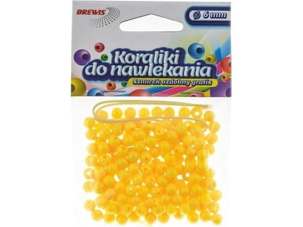 BREWIS perler til tråding 6 mm K6-2 gul