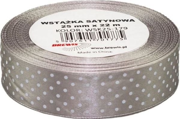 Brewis satengbånd med prikker 25 mm WSK25-179