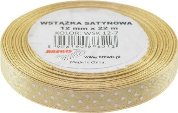 BREWIS satengbånd BREWIS prikker 12 mm x 22 m farge 7