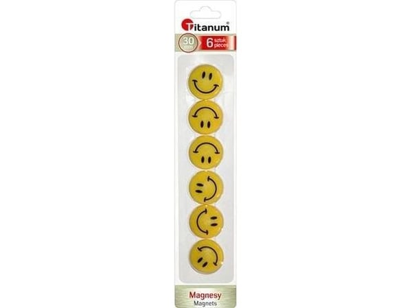 Titanum magneter til tavler TITANUM 30 mm/6 stk. smiley Titanum Titanum magneter til tavler TITANUM 30 mm/6 stk. smiley Titanum