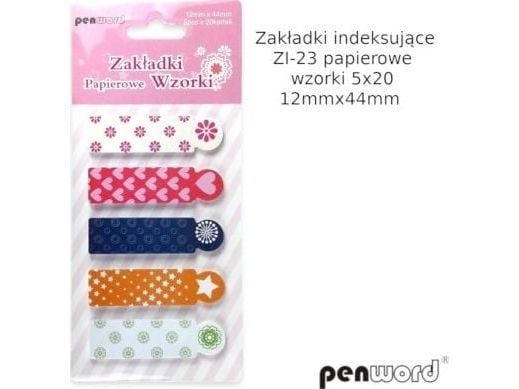 Polsirhurt indeksfaner ZI-23 papir 5-farget 12x44 mm