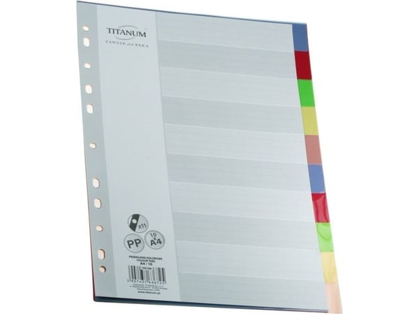 Titanum skilleark A4, 10 farger