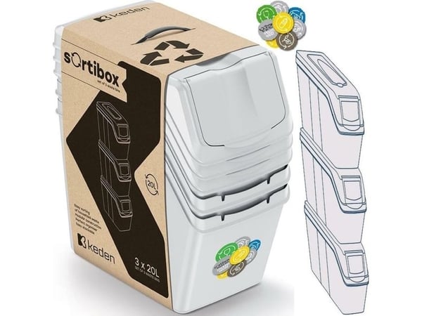 Prosperplast 20 l søppeldunkesett, 3 stk