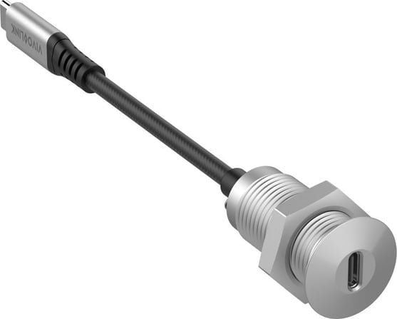 Vivolink PROUSBCMF0.3SOCKET, 0,3 m, USB C, USB C, USB 3.2 Gen 2 (3.1 Gen 2), 10000 Mbit/s, Grå