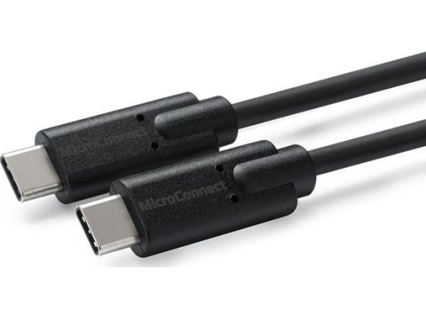 MicroConnect - USB-kabel - USB-C (hann) til USB-C (hann) - USB 3.2 Gen 2 - 20 V - 5 A - 1.5 m - USB Power Delivery (100 W), 4K 60Hz støtte - svart