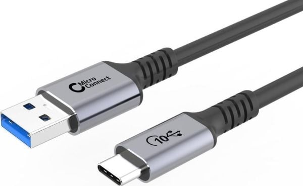 Microconnect USB3.2AC1, 1 m, USB C, USB A, USB 3.2 Gen 2 (3.1 Gen 2), 10000 Mbit/s, Sort