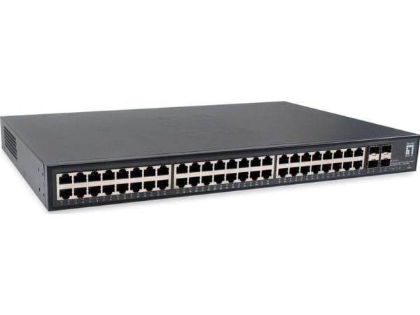 LevelOne GTU-5211 - Switch - ikke-styrt - 48 x 10/100/1000 + 4 x 10Gb Ethernet SFP+ - rackmonterbar