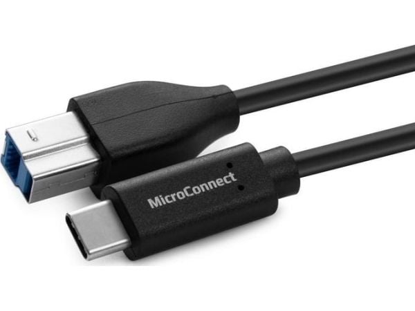 MicroConnect - USB-kabel - 24 pin USB-C (hann) til USB Type B (hann) - USB 3.2 Gen 1 - 3 m - svart