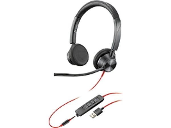 POLY Blackwire 3320, Koblet med ledninger (ikke trådløs), Kontor/kundesenter, 20 - 20000 Hz, 130 g, Hodesett, Sort