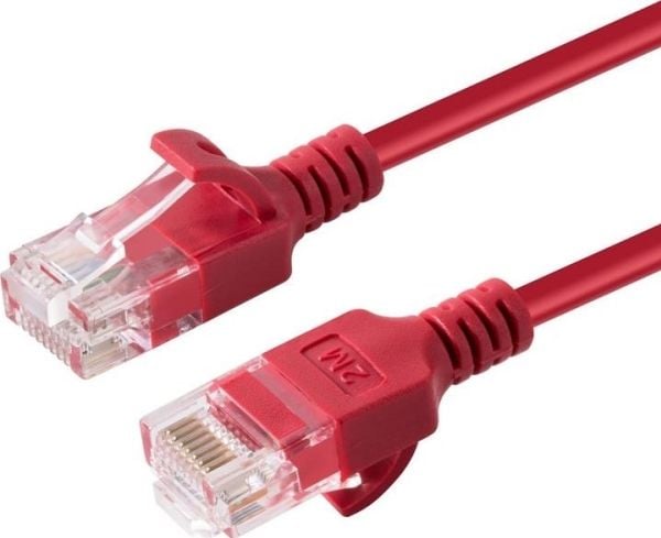 MicroConnect - Nettverkskabel - RJ-45 (hann) til RJ-45 (hann) - 1.5 m - 3.6 mm - UTP - CAT 6a - halogenfri, uten hindringer, flertrådet - rød