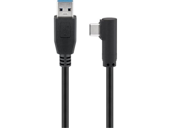 MicroConnect - USB-kabel - USB-type A (hann) rett til 24 pin USB-C (hann) vinklet - USB 3.2 Gen 1 - 50 cm - svart