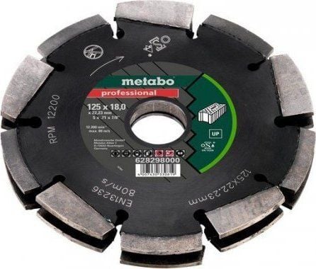Metabo 628298000, 12,5 cm, 2,22 cm, 12200 RPM, 2 cm, Metabo, 1 stykker