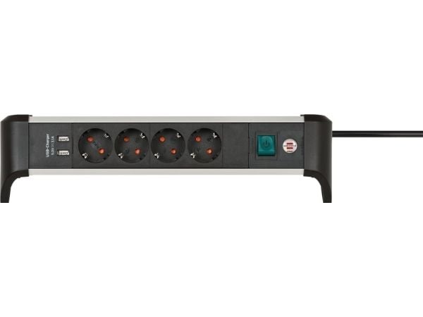 Brennenstuhl Power Strip ALU-Office-Line 4gang 1.8m USB