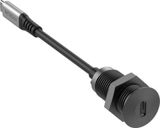 VivoLink - USB-kabel - 24 pin USB-C (hann) til 24 pin USB-C (hunn) desk socket - USB 3.2 Gen 2 - 5 - 20 V - 5 A - 30 cm - 4K 30Hz støtte - svart